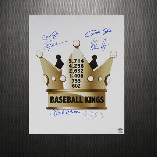 Baseball Kings Multi Signed Vertical 16x20 Photo (Ripken Henderson Ryan Rose Aaron Rivera) LE24