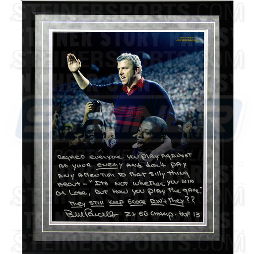 Bill Parcells Facsimile Regard Everyone As An Enemy... Quote Framed Metallic 16x20 Story Photo