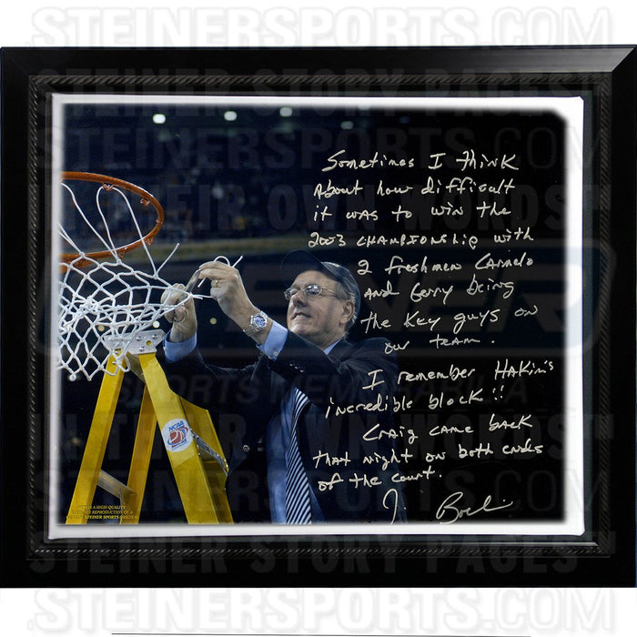 Boeheim Facsimile Cutting Down the Net Story Stretched Framed 22x26 Story Canvas