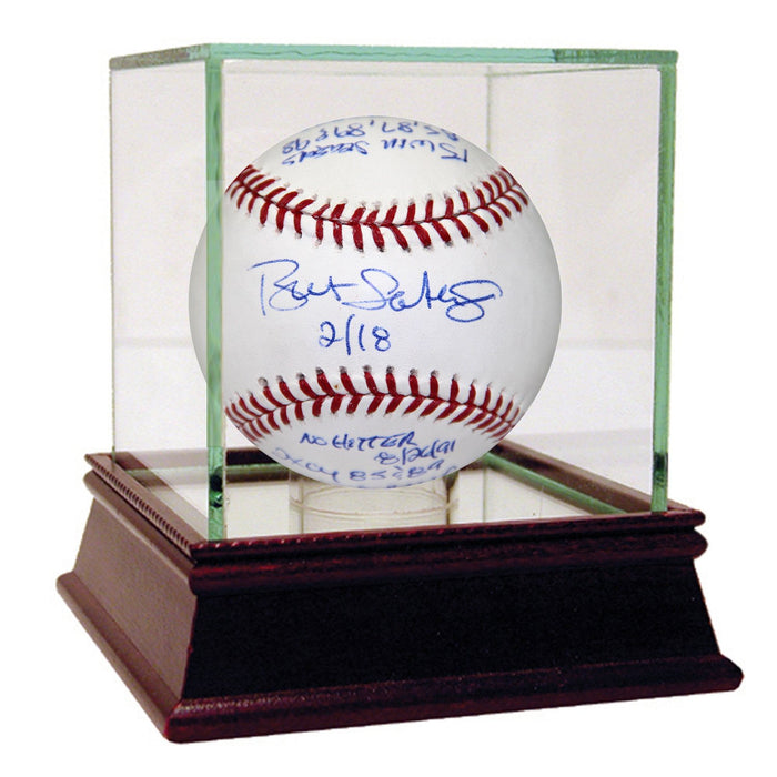 Bret Saberhagen Signed & Inscribed Stat Baseball (LE18)