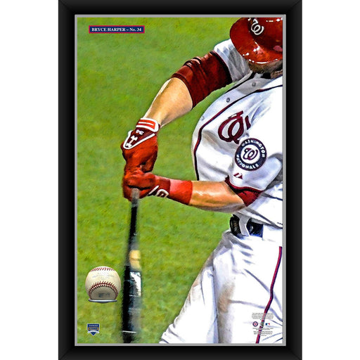 Bryce Harper 20x32 Baseball Holder Display w Game-Used Baseball (baseball is removable)