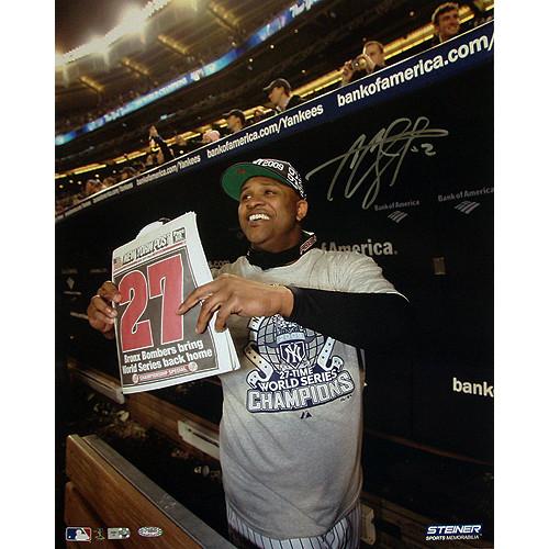 CC Sabathia in Dugout w New York Post 27 Vertical 16x20 Photo (MLB Auth)