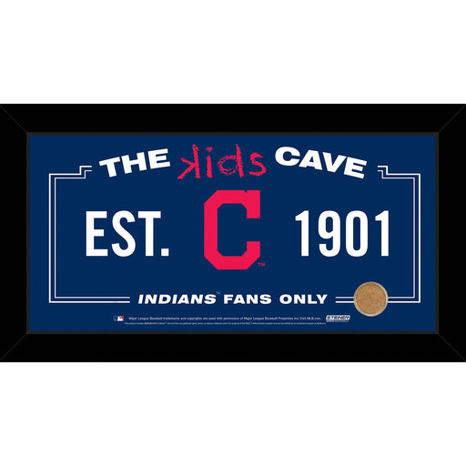 Cleveland Indians 6x12 Kids Cave Sign w Game Used Dirt from Progressive Field