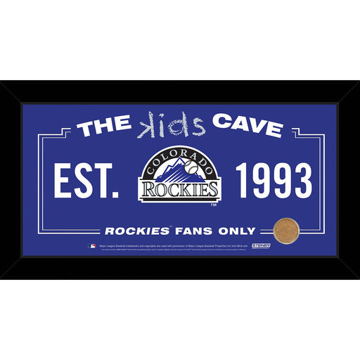 Colorado Rockies 6x12 Kids Cave Sign w Game Used Dirt from Coors Field