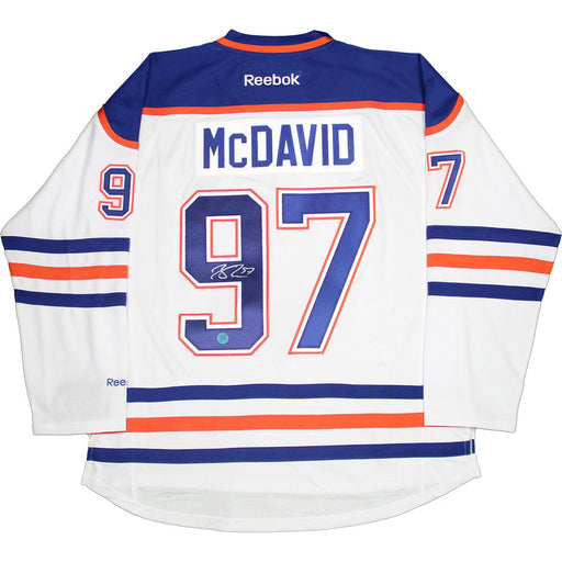 Connor McDavid Signed Reebok Premier White Edmonton Oilers Jersey (AJ Sports Auth)