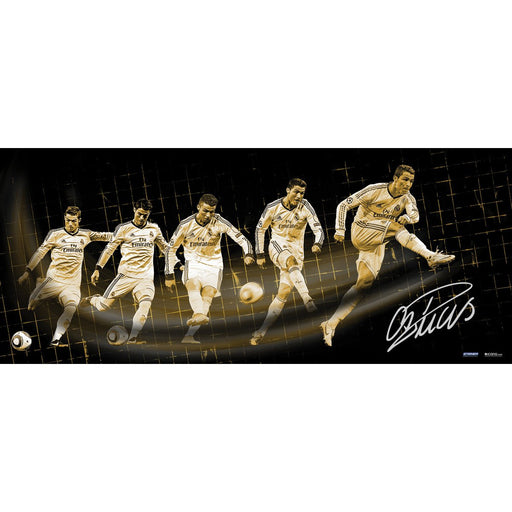 Cristiano Ronaldo Signed Real Madrid Shot Progression 16.5x39 Photo (Icon Auth)