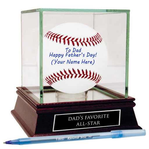 Dads Favorite All-Star With MLB Ball Ballpoint Pen & Glass Display Case (BASEBAU001000CASEBAUSIO000 NAMEPLA000000 Ballpoint Pen)