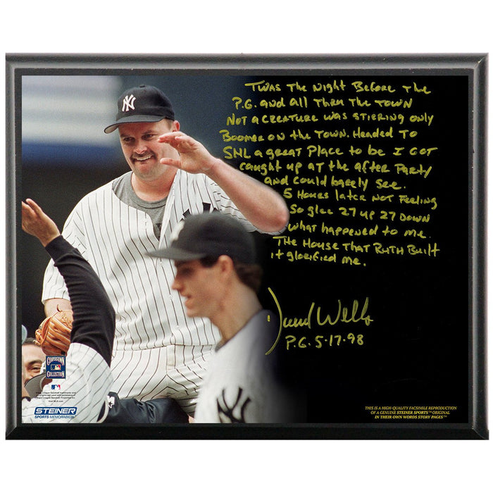 David Wells Facsimile Perfect Game Metallic 8x10 Story Plaque