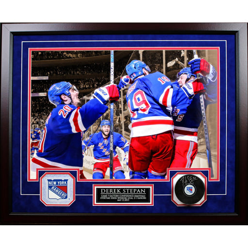 Derek Stepan Game 7 Game Winning Goal Collage w Nameplate and Signed Puck 20x24 Shadowbox