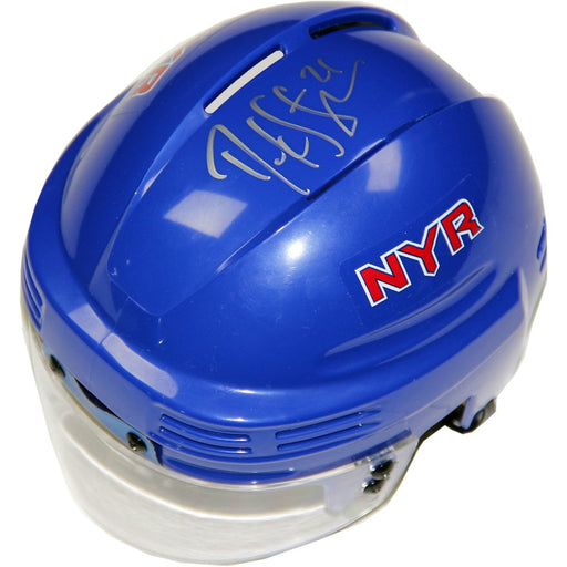 Derek Stepan Signed New York Rangers Blue Replica Mini Helmet