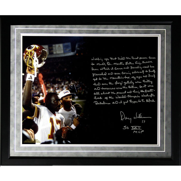 Doug Williams Facsimile 1st QB to Win SB Framed Metallic 16x20 Story Photo