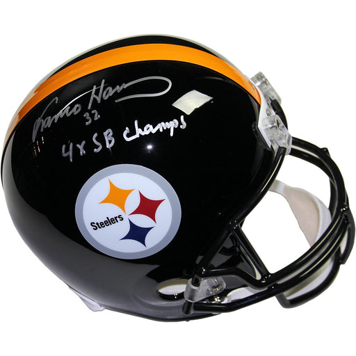 Franco Harris Signed Replica Helmet with 4x SB Champs Inscription