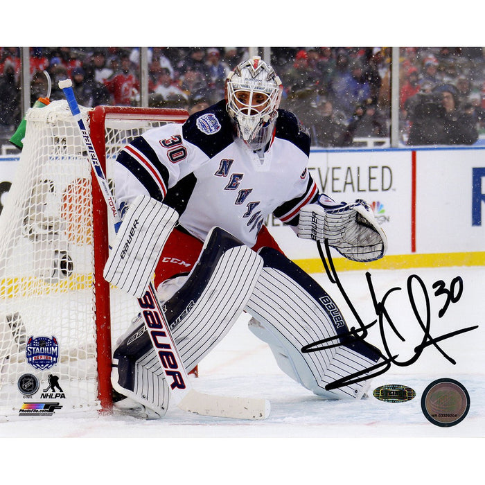 Henrik Lundqvist New York Rangers 2014 Stadium Series Signed 8x10 Photo (Signed in Black)