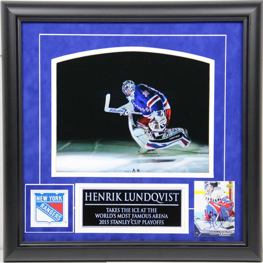 Henrik Lundqvist Signed Rookie Card Framed Collage