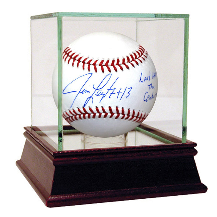 Jim Leyritz Signed MLB Basball w 102799 Last HR of the Century insc