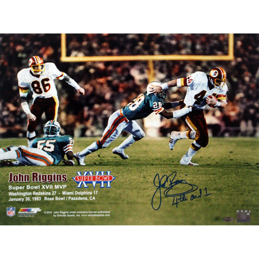 John Riggins Washinton Redskin Super Bowl XVII vs Miami Dolphins Honrizontal 16x20 w4th and 1 Insc.