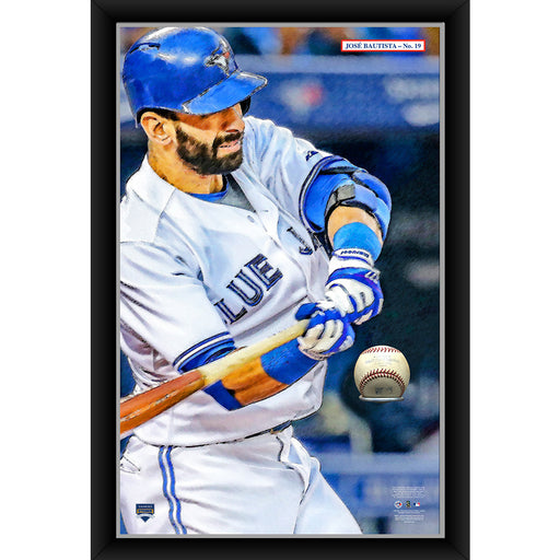 José Bautista 20x32 Baseball Holder Display w Game-Used Baseball (baseball is removable)