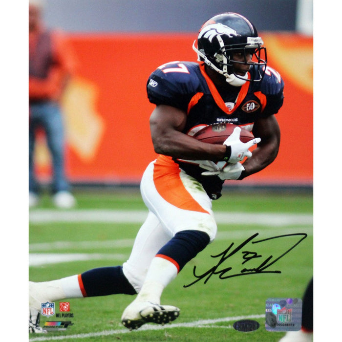 Knowshown Moreno Broncos Blue Jersey Signed 8x10 Photo (Athlon Auth)