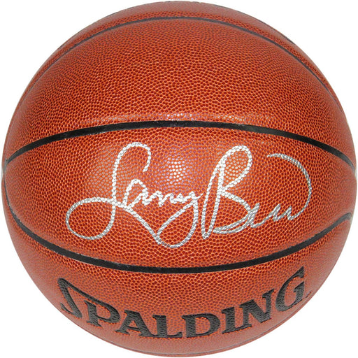 Larry Bird and Magic Johnson Dual Signed IO Basketball (Signed On Opposite Panels)