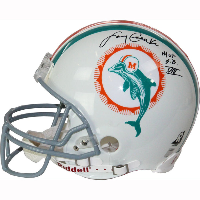 Larry Csonka Dolphins Old Logo Signed Helmet w SB VIII MVP Insc. (NSD Auth)