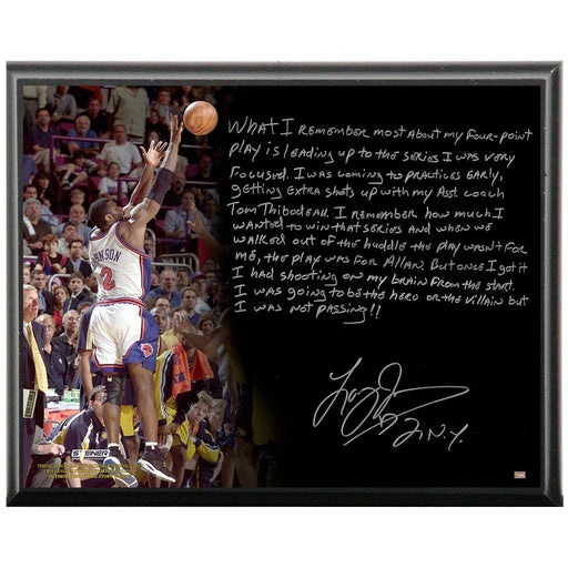 Larry Johnson Facsimile 4 Point Play Metallic 8x10 Story Plaque