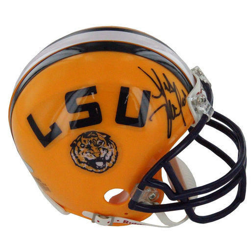 Les Miles Signed LSU Riddell Replica Mini Helmet