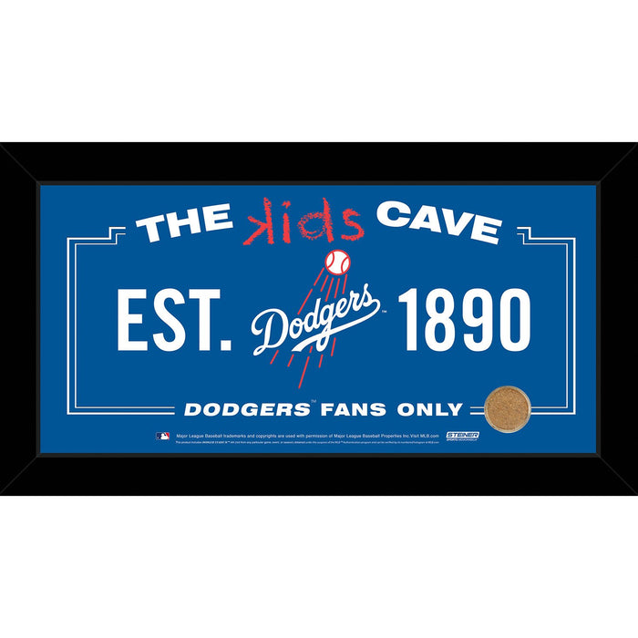 Los Angeles Dodgers 10x20 Kids Cave Sign w Game Used Dirt from Dodger Stadium