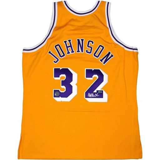 Magic Johnson Home Yellow Lakers Replica Jersey