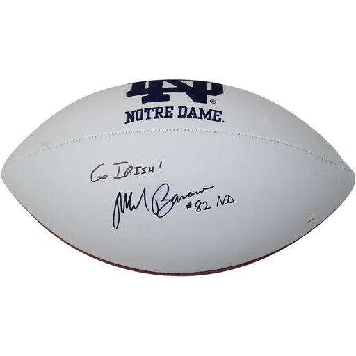 Mark Bavaro Signed Notre Dame White Panel Football w 82 ND Go Irish Insc