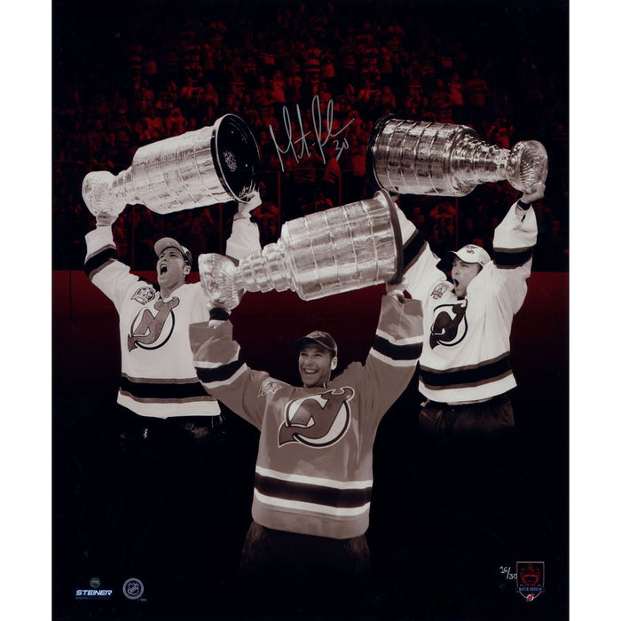 Martin Brodeur Signed 3 Stanley Cup 20x24 Photo Collage (LE30)