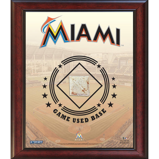 Miami Marlins Game Used Base 11x14 Stadium Collage