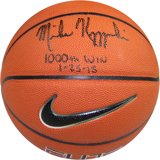 Mike Krzyzewski Signed Nike Elite Basketball w 1000th Win & Date Insc