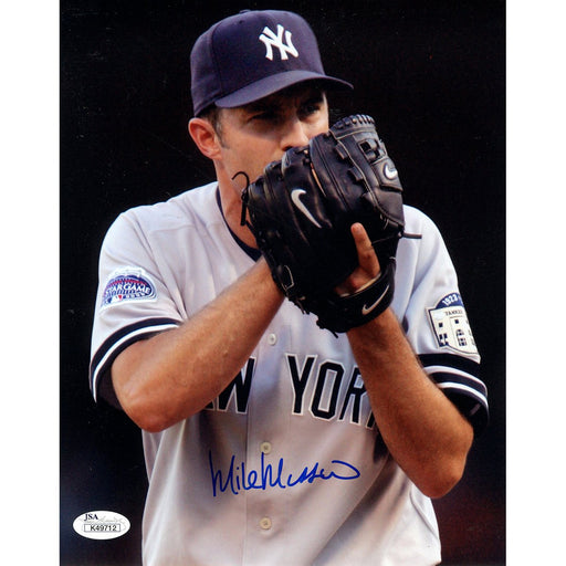 Mike Mussina Signed Close Up With Glove 8x10 Photo (JSA)