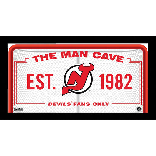 New Jersey Devils Man Cave Sign 6x12 Framed Photo