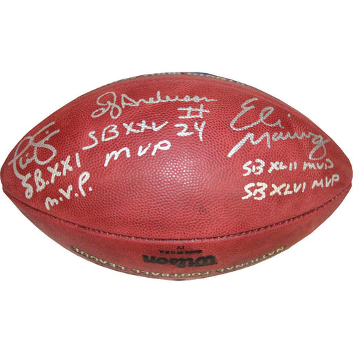 New York Giants Super Bowl MVP?€™s Signed New York Giants 4x Champs Football (Eli Manning Phil Simms OJ Anderson) w SB MVP?€™s Insc.