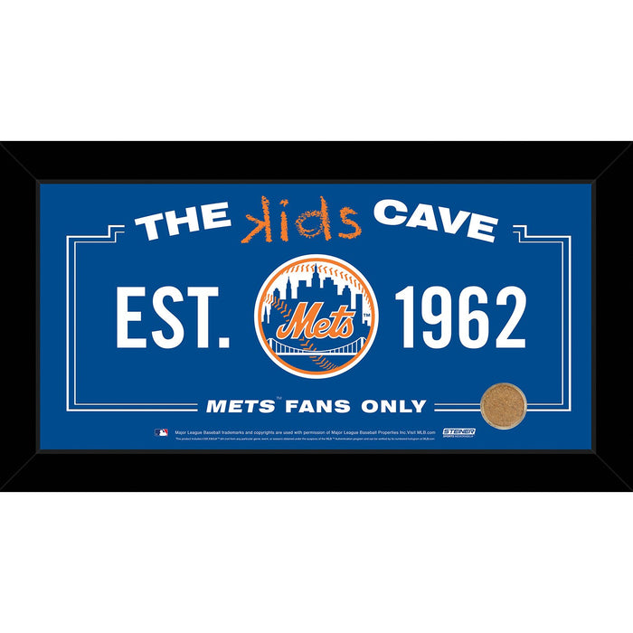New York Mets 6x12 Kids Cave Sign w Game Used Dirt from Citi Field