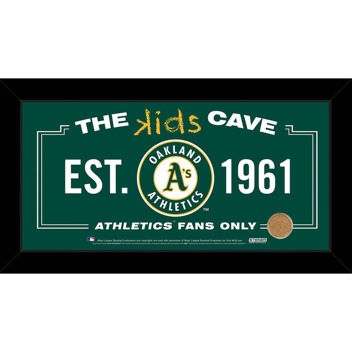 Oakland Athletics 6x12 Kids Cave Sign w Game Used Dirt from O.co Coliseum