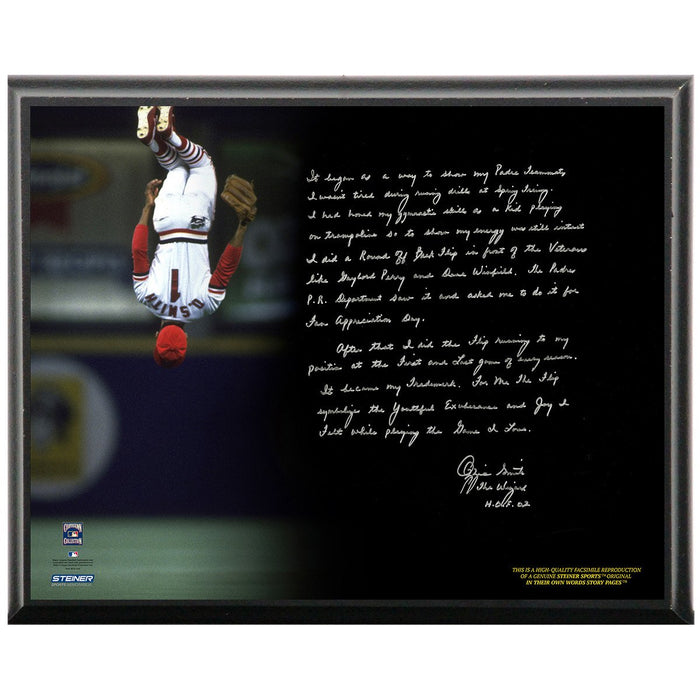 Ozzie Smith Facsimile Flip Metallic 8x10 Story Plaque