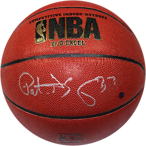 Patrick Ewing Signed Indoor Outdoor ZiO Brown Basketball (Signed in Silver)