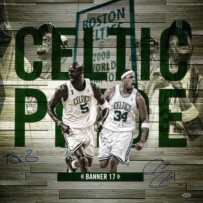 Paul Pierce & Kevin Garnett Signed Celtic Pride 20x20 Collage