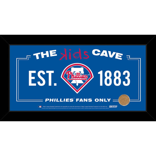 Philadelphia Phillies 6x12 Kids Cave Sign w Game Used Dirt from Citizens Bank Park