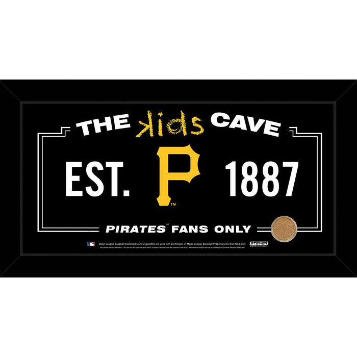 Pittsburgh Pirates 6x12 Kids Cave Sign w Game Used Dirt from PNC Park