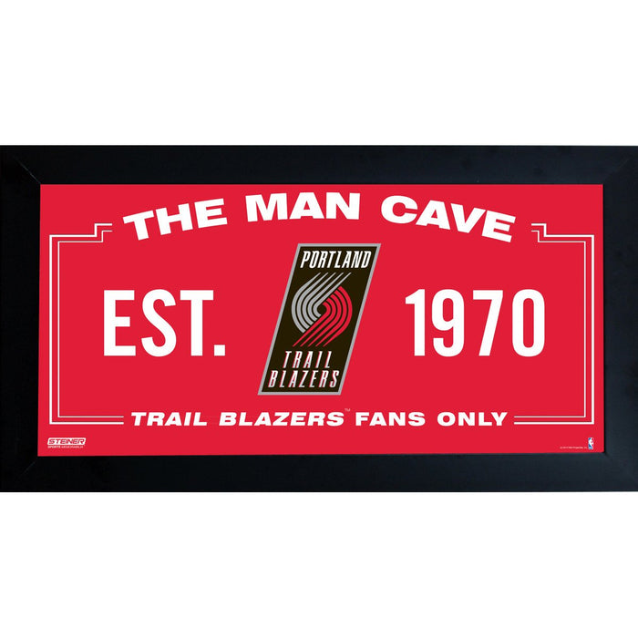 Portland Trailblazers Man Cave Sign 10x20 Framed Photo