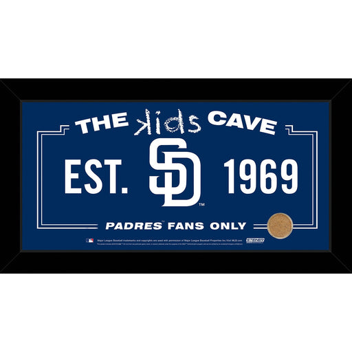 San Diego Padres 10x20 Kids Cave Sign w Game Used Dirt from Petco Park