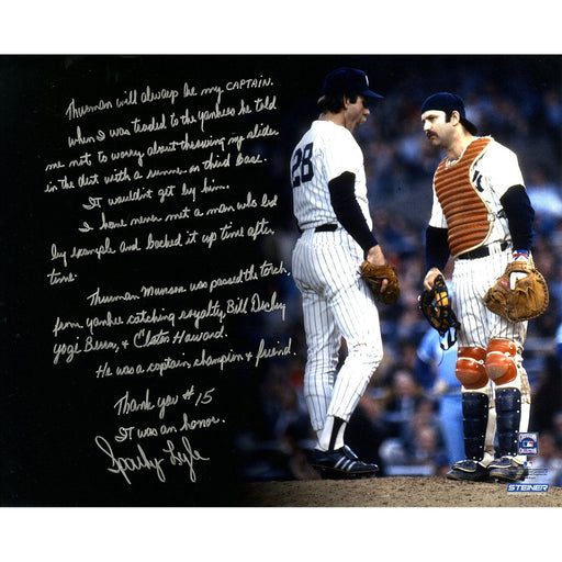 Sparky Lyle Signed 16x20 Story Photo On Thurman Mon