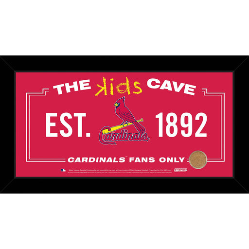 St. Louis Cardinals 10x20 Kids Cave Sign w Game Used Dirt from Busch Stadium