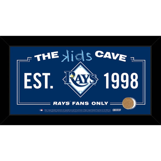 Tampa Bay Rays 6x12 Kids Cave Sign w Game Used Dirt from Tropicana Field