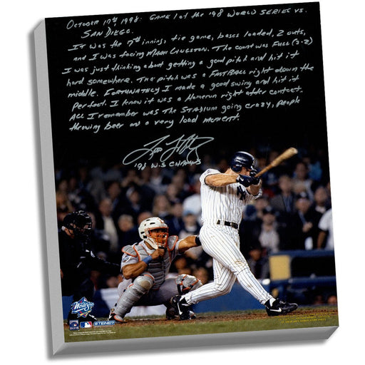 Tino Martinez Facsimile 98 WS Grand Slam Stretched 16x20 Story Canvas