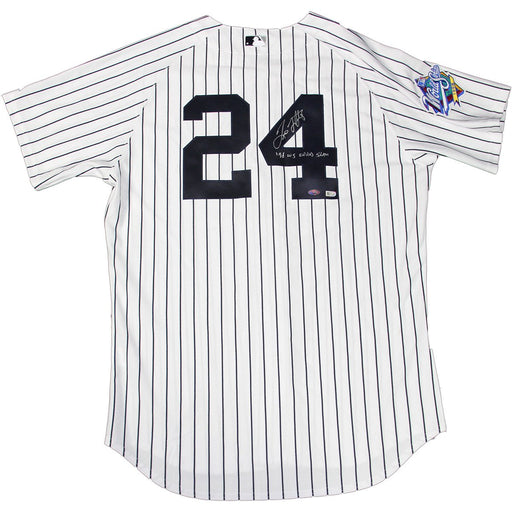 Tino Martinez Signed New York Yankees Authentic Pinstripe Jersey w 1998 Patch w 98 WS Grand Slam Insc (MLB Auth)