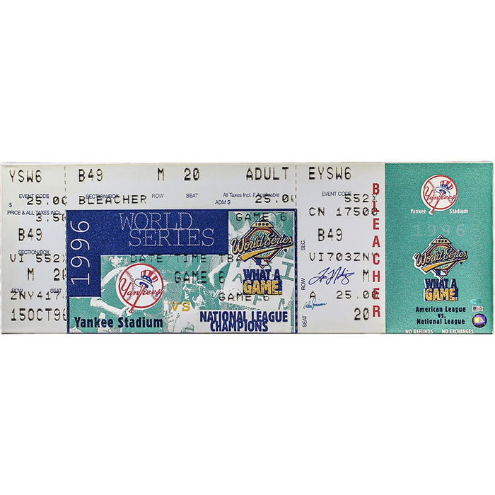 Tino Martinez Don Zimmer Signed 1996 World Series Mega Ticket (Project)